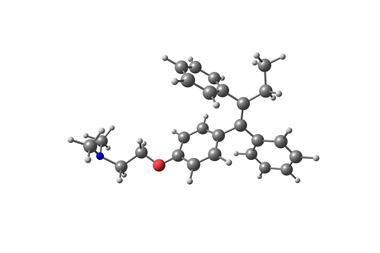 Tamoxifen breast cancer drug molecule