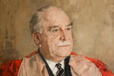 A portrait of Ronald Norrish painted by William Evans in 1969