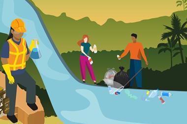 Plastics in the environment - illustration