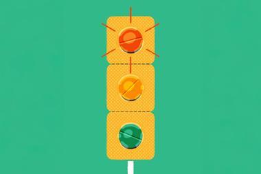 An image showing pills traffic lights