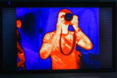 A picture showing how a thermo camera sees us