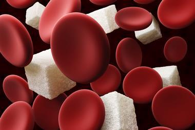 An image showing sugar cubes and red blood cells