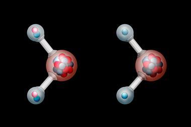 An image showing molecular models of heavy water and water