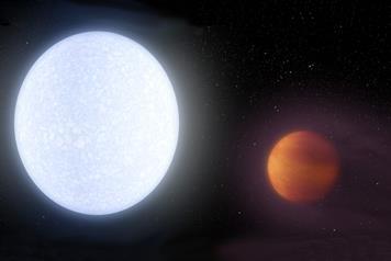 Image of Atomic iron and titanium in the atmosphere of hot jupiter 3 to 2