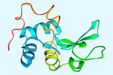 An image showing a lysozyme molecule