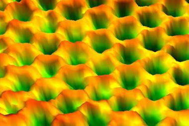 Graphene lattice microscope image