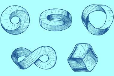 A hand-drawn illustration of a number of twisting and winding impossible rings