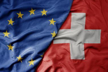 EU and Swiss flags