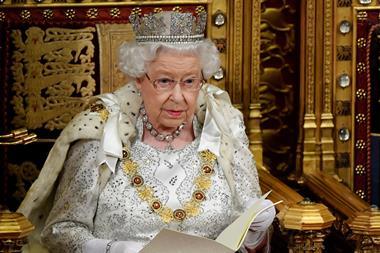 A photograph showing the Queen's speech