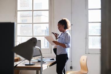 Pregnant employee in the office