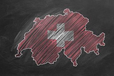 An image showing the Switzerland map drawn in chalk