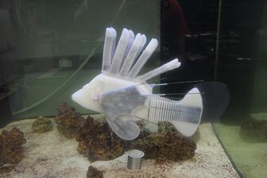 An image showing an assembled soft robotic fish
