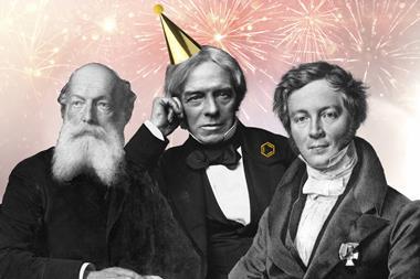 Kekule, Faraday and Mitscherlich in a party collage
