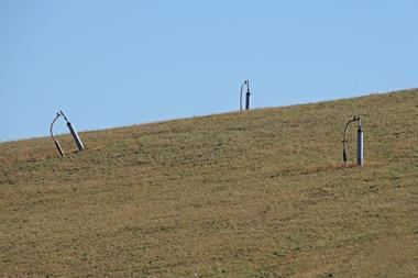 Methane vents at a landfill