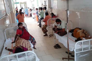 An image showing hospital beds in Eluru, India