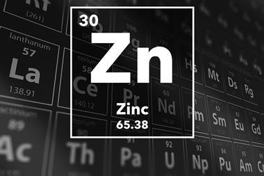 Periodic table of the elements – 30 – Zinc