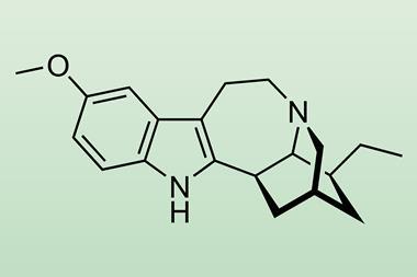 Skeletal structure of ibogaine