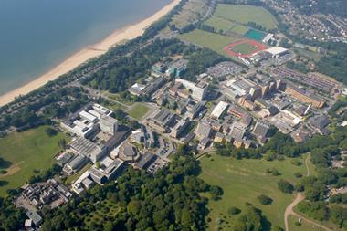 Swansea University's Singleton campus from the air