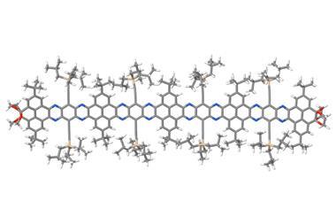 Nanoribbon formed by 20 linearly fused aromatic rings