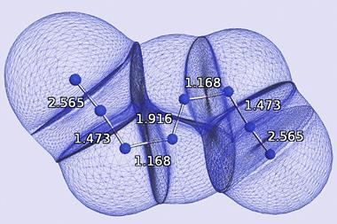 Quantum atoms appearing in the N8 molecule.