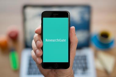 A picture showing the Research gate app on a phone screen