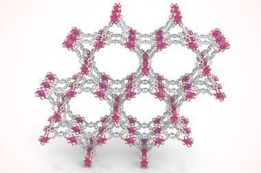 Metal-organic framework (MOF) structure, molecular model