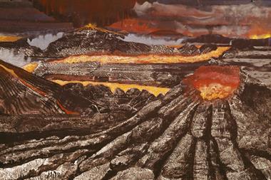 C0112027 Prehistoric volcanoes artwork
