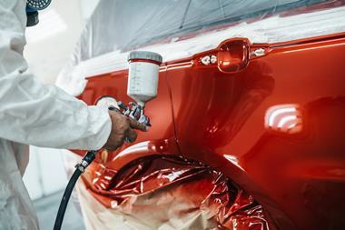 Car being painted