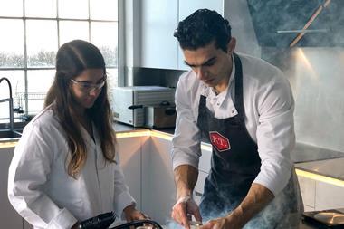 A picture showing Imperial alumna Katerina Stavri (left) and chef Jozef Youssef (right)