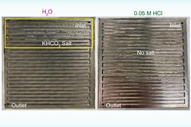 Two vents one with water and some salt the other with weak acid with no salt