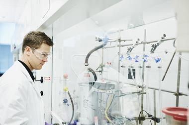 Researcher in lab