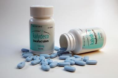 Kalydeco pills and bottle