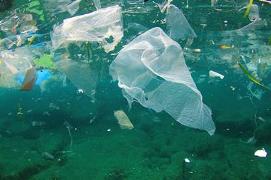 Plastic rubbish pollution in ocean