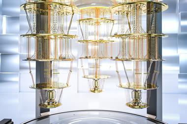 3d rendering quantum computer machine in shield capsule