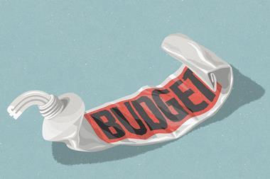 A tube of toothpaste labelled budget that has been squeezed nearly empty