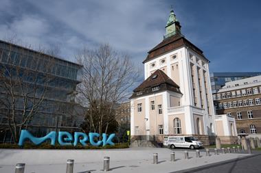 Merck signage in Darmstadt