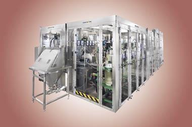 An image showing an automated modular assembly line for drugs in a miniaturized box
