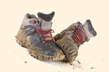 An image showing muddy shoes