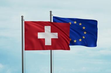 Swiss and EU flags