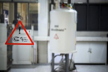 An image showing a safety symbol before entering the nuclear laboratory