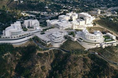Aerial shot of the Getty Conservation Institute campus