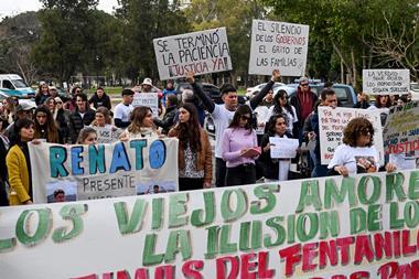 Fentanyl protests - people holding placards