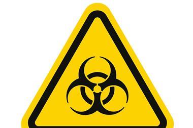 Warning sign of virus. Biohazard icon. Biohazard symbol.