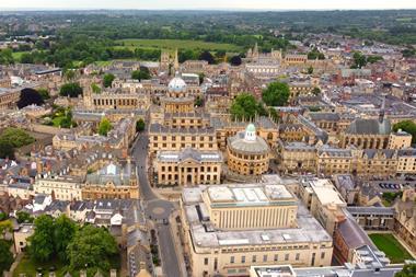 Oxford University aerial view