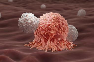 CAR T-cells attacking a cancer cell