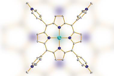 A picture showing the copper complex of tetrakis(4-N-methylpyridyl)porphyrin