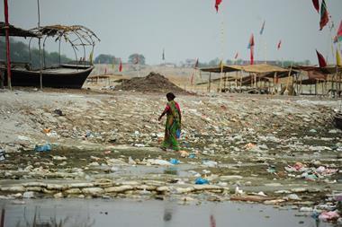 A picture of plastic pollution in the Ganges River