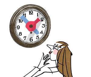 Woman staring at clock