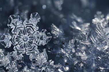A close up image of snowflakes