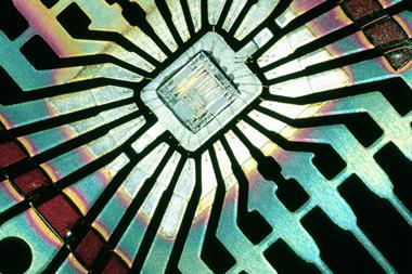 Macrophotograph of a silicon chip